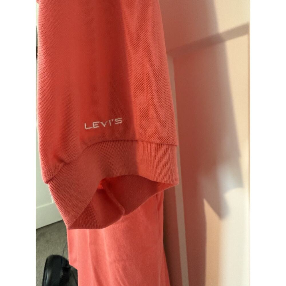 Vintage Levi's Shirts Men's Polo Shirt S/M 1980s Coral Short Sleeve - Picture 3 of 7